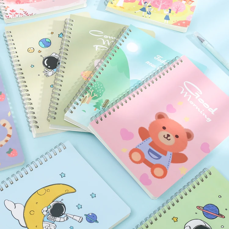 Customized New Design Standard Cartoon Notebook A5 Coil Book 60 Pages Thickened Horizontal Line Student Stationery Notebook
