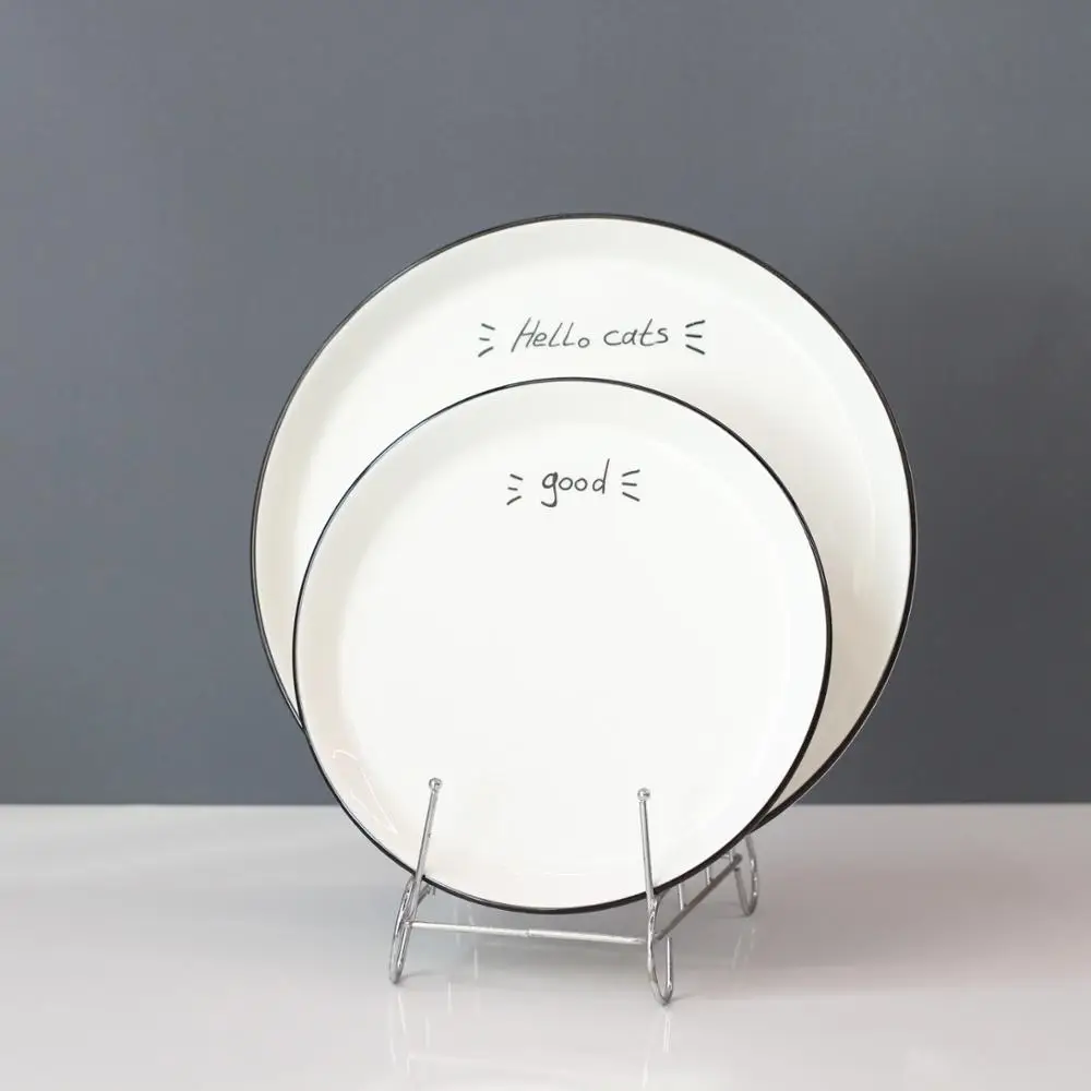 Durable Porcelain Morden Cat design Stackable Dinnerware Sets For Home Restaurant Hotel