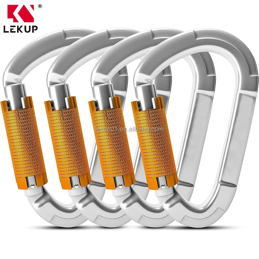 7075 Aluminum Carago Carabiner Clips with Screw Gate Carabiners Hiking Clips Outdoor Self-Locking Camping Climbing Hook