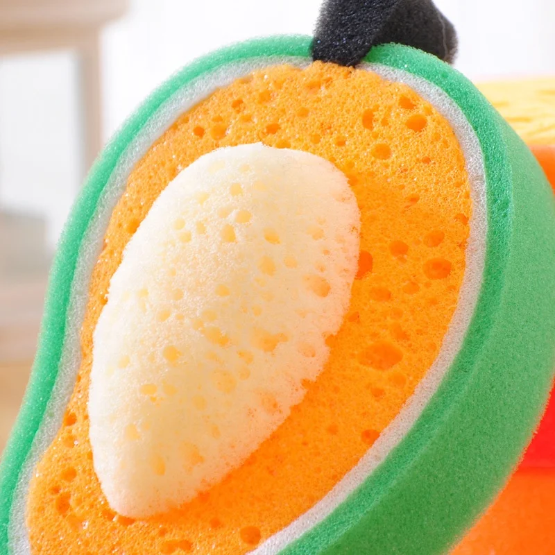 
Individual Package Lovely Fruit Shape Kitchen Cleaning Sponge Round Funny Shape 