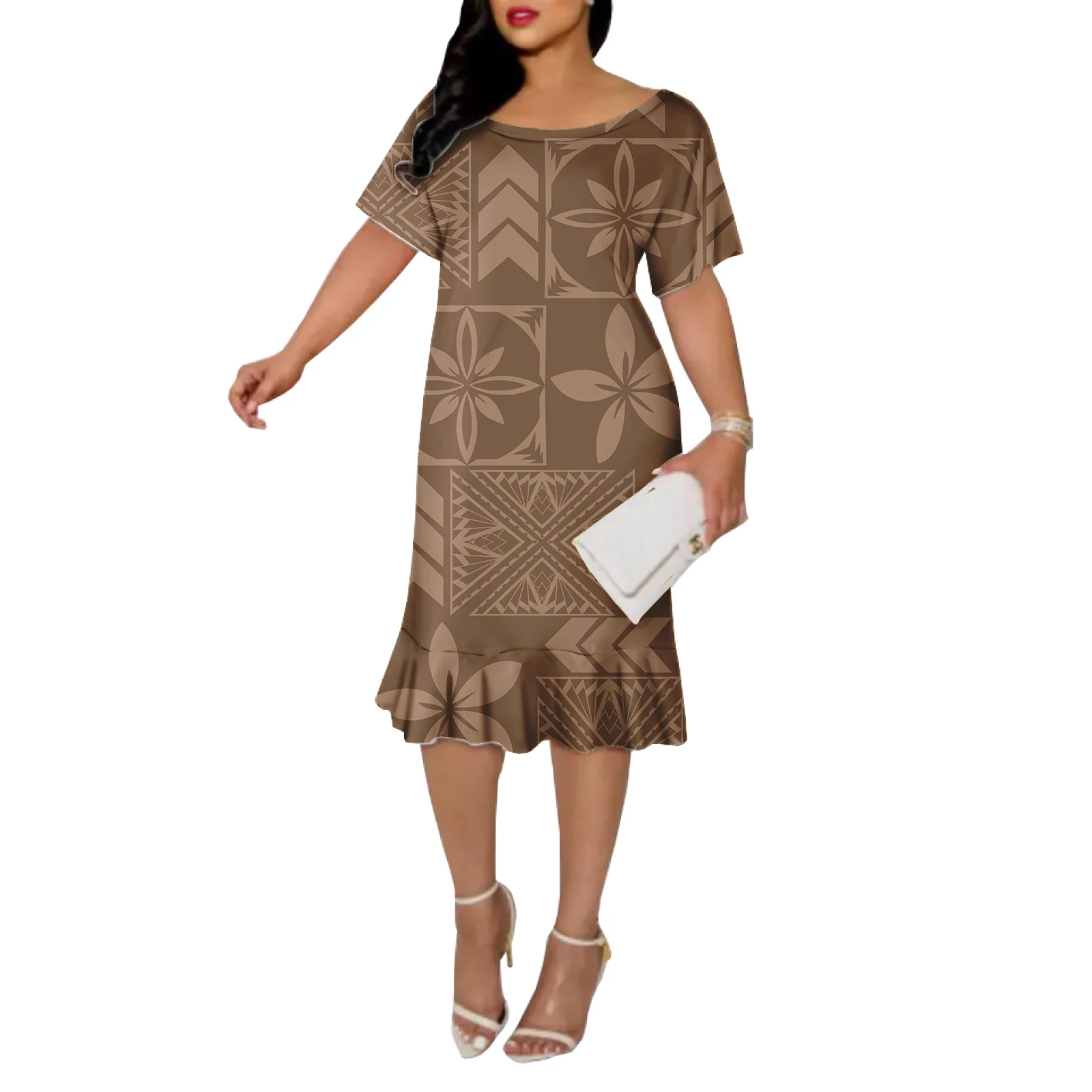 Women Sexy Off Shoulder Samoan Puletasi Mermaid Dresses Gown Long Luxury Custom Party Evening Dress Polynesian Clothing in Bulk