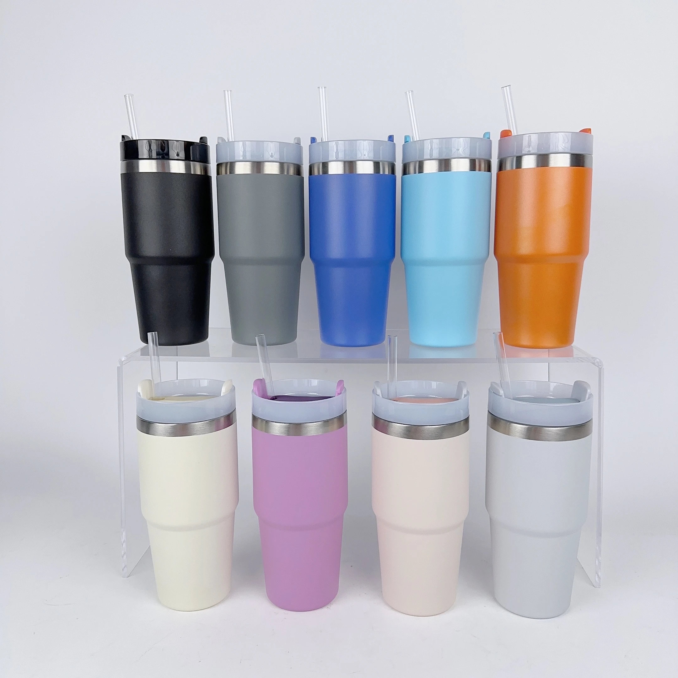 Custom logo 14 oz Water Bottle Double Wall Vacuum Insulated Stainless Steel Kids Tumbler with Lid and Straw