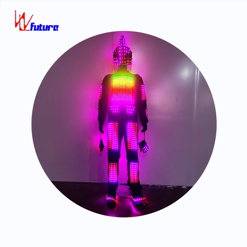Futuristic Cyberpunk LED Robot Suit Dress Luminous Unisex Stage & Dance Wear for Ballroom Performance