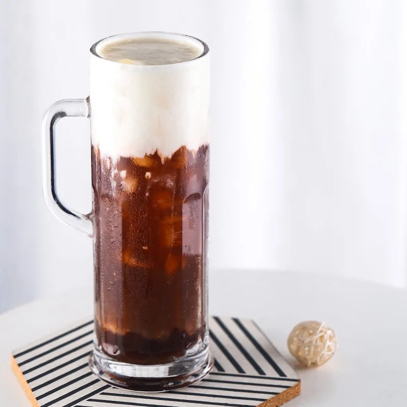 600ml German Beer Stein Sublimation Mugs Glass Handgrip Beer Glass Mugs