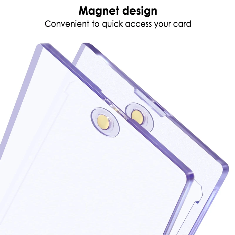 High Quality UV Protection 35 pt Baseball Card Holder Magnetic Top Loaders Acrylic Card Sleeves Magnetic Card Holder Case