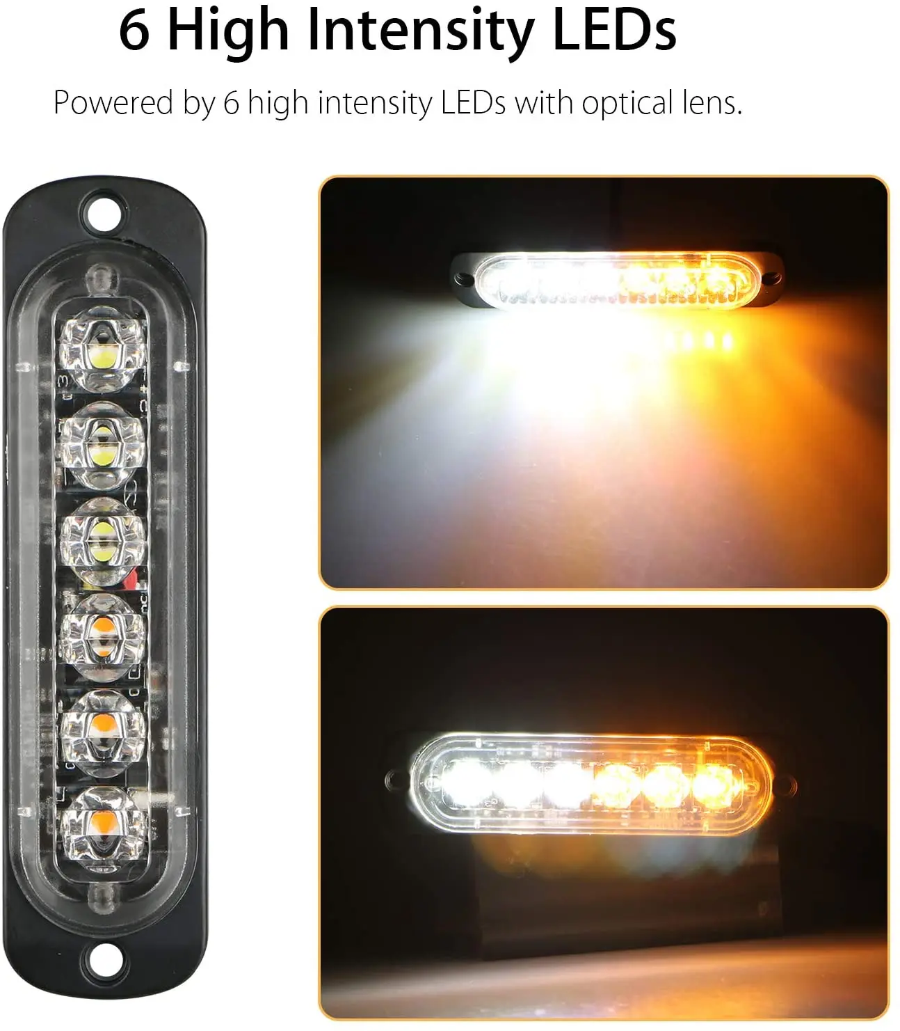 Vehicle Emergency Strobe Lights LED Amber Strobe Lights for Trucks LED Flashing Car Lights