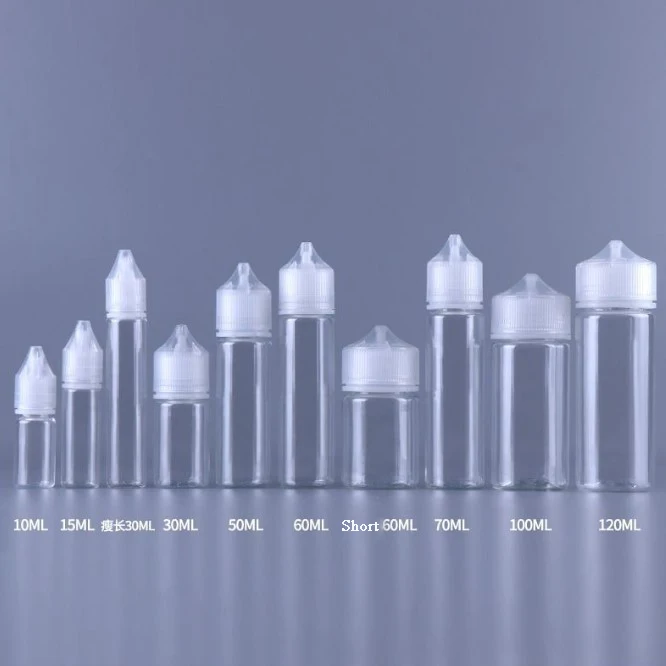 15ml 30ml 50ml tamper proof cap essential oil bottle PET transparent plastic dispensing liquid oil bottle with tip cap