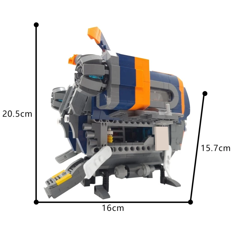 Goldmoc Small Spaceship DIY Bricks Toy MOC-158411 The Blue Fox Model Education Building Blocks Toy Set