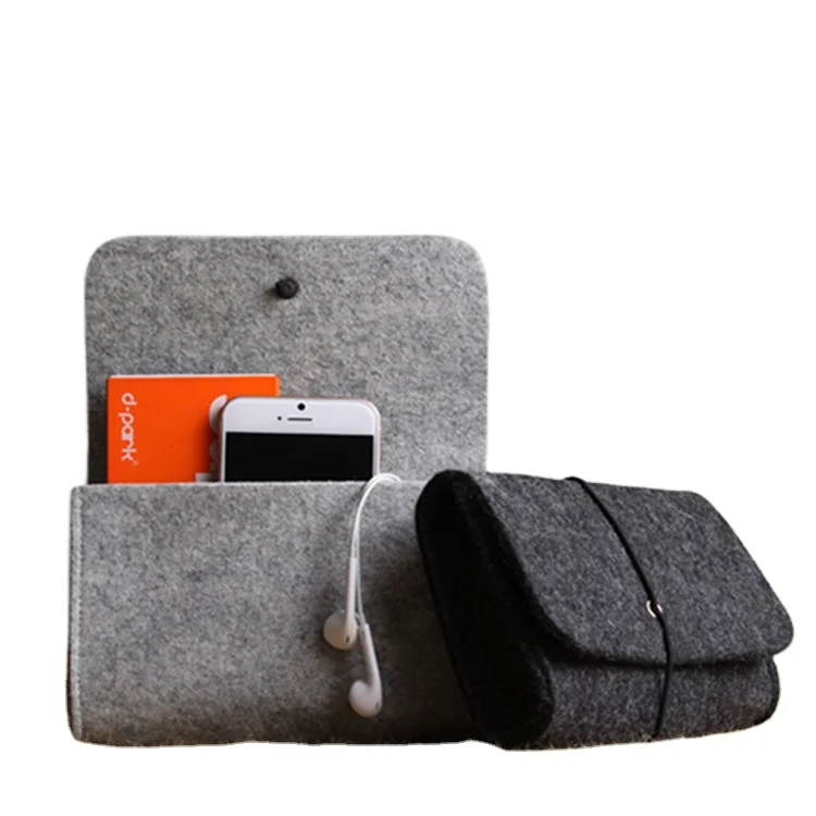 Stationery Multi-function Custom Print Logo   Pen Holder  Handbag  for Mouse and USB Cable packaging