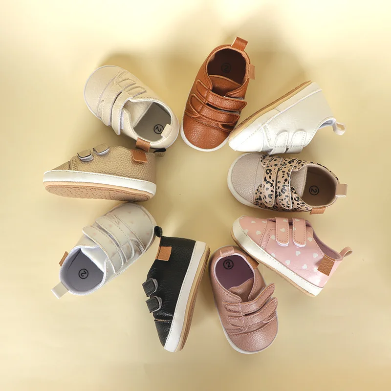 Brand New Toddler Baby Girls Shoes PU Leather Shoes Soft Sole Crib Shoes Spring Autumn First Walkers