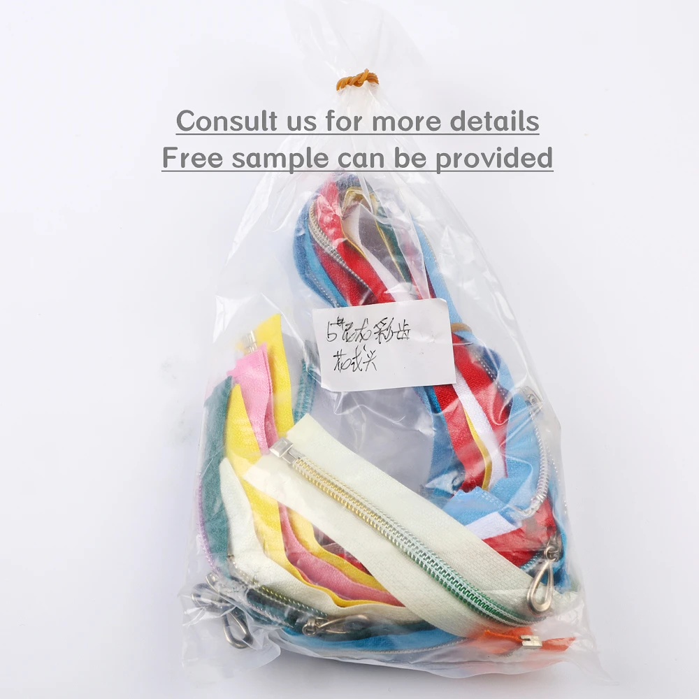 RTS 5# Cheap Closed-end Zipper for Garments processing Accessories Colorful Teeth Nylon Zipper with fancy zip pulls