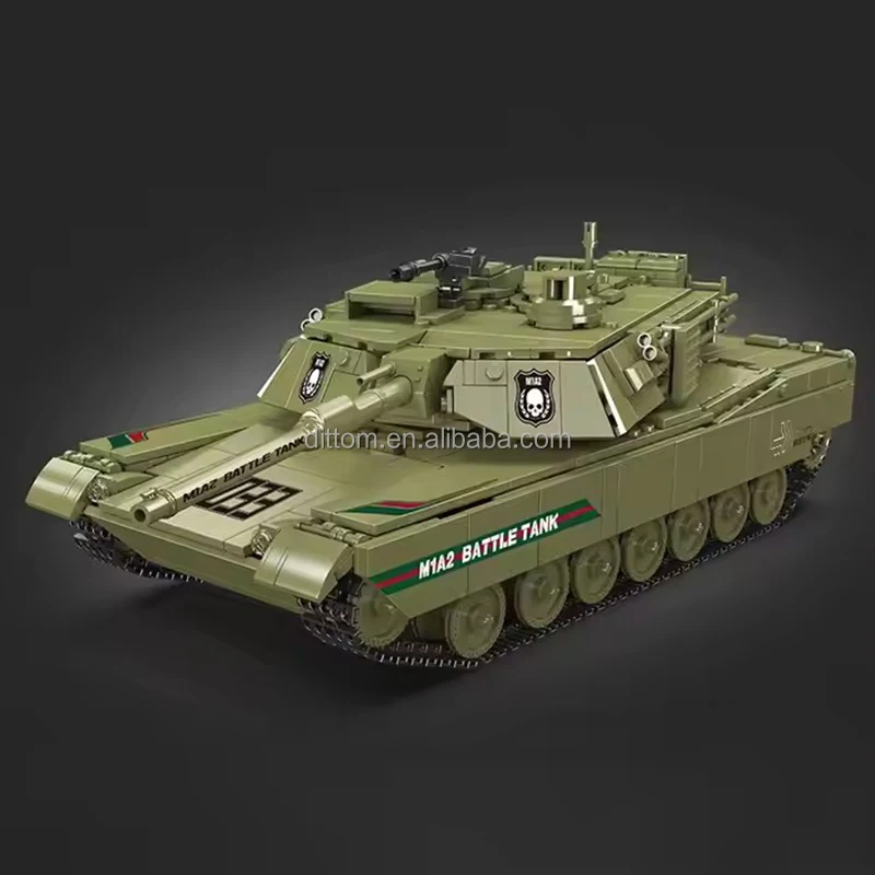 Mould King 20033 MIA2 Main Battle Tank Model Building Blocks 2.4G&APP Control Military RC Tank Bricks With Gyroscope