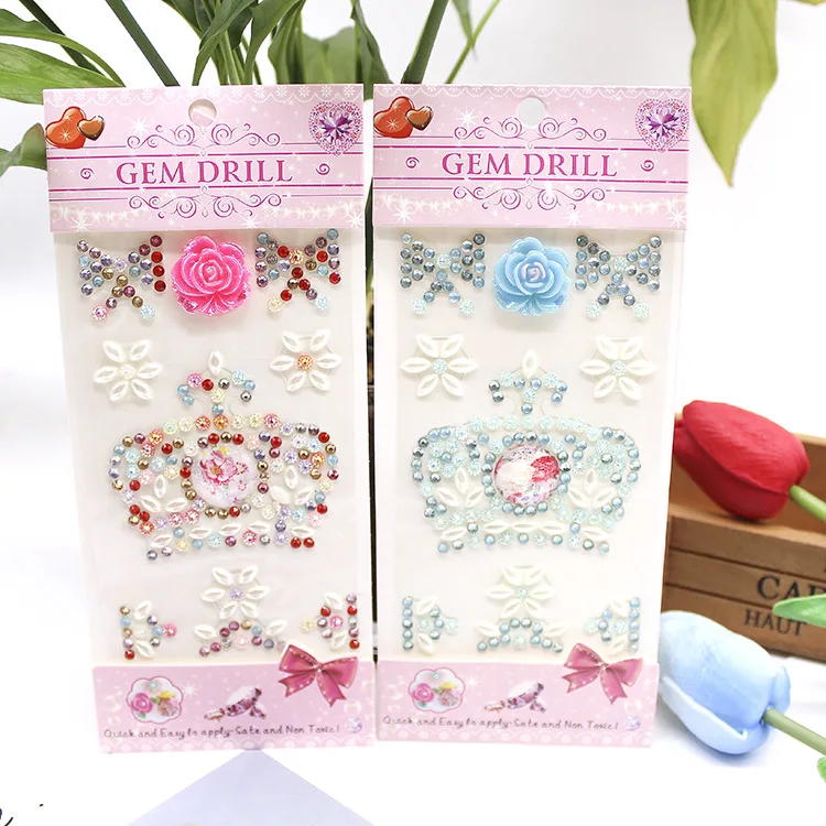 DIY self adhesive acrylic Stone Crystal Bling Diamond Sticker, acrylic stones sheet for mobile case decorating