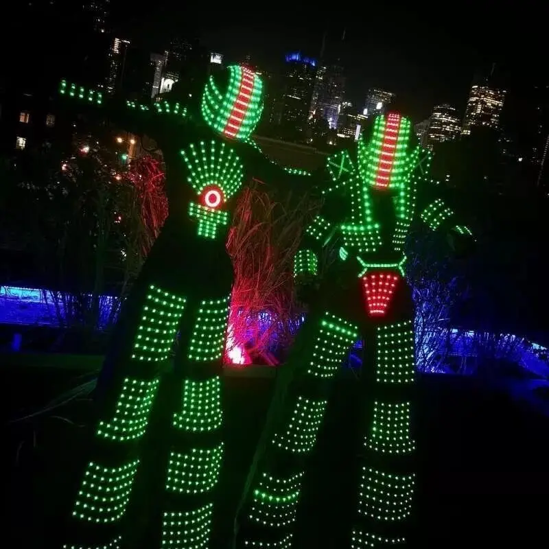 Factory Price LED Luminous Clothes Led Robot Suit For Performance LED Robot Cosplay Costume Ballroom Show Luminescent Clothes