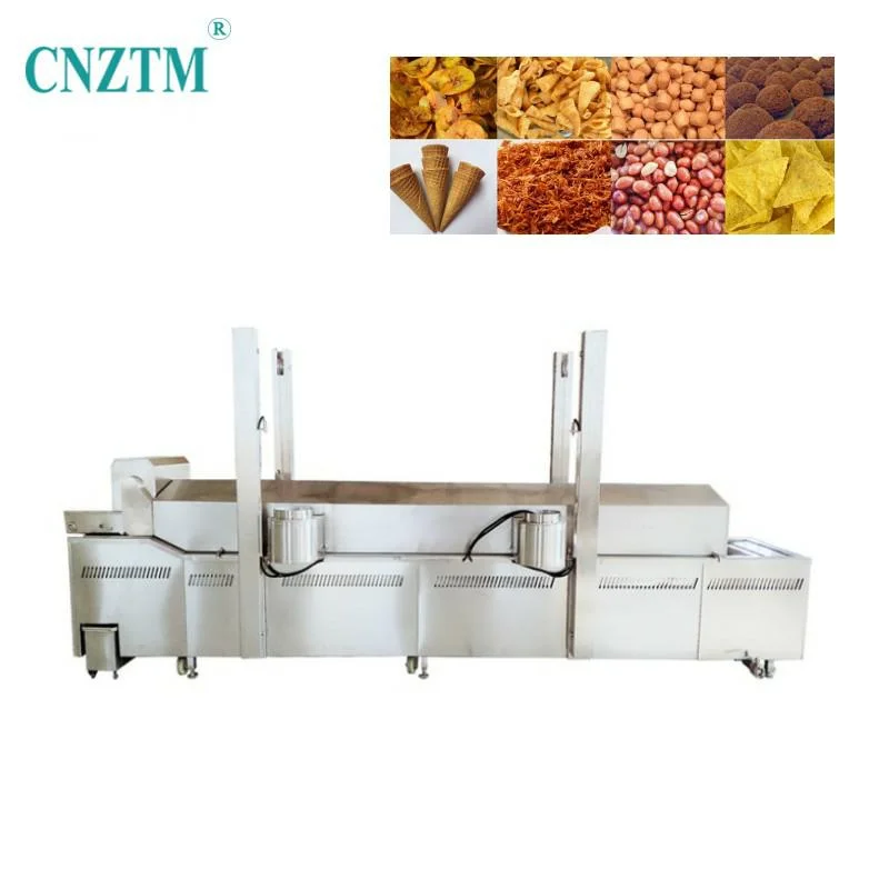 4m Automatic Commercial Fryer Machinery Industrial Continuous Shrimp Fish Pork Skin Meat Chicken Nuggets Frying Machine