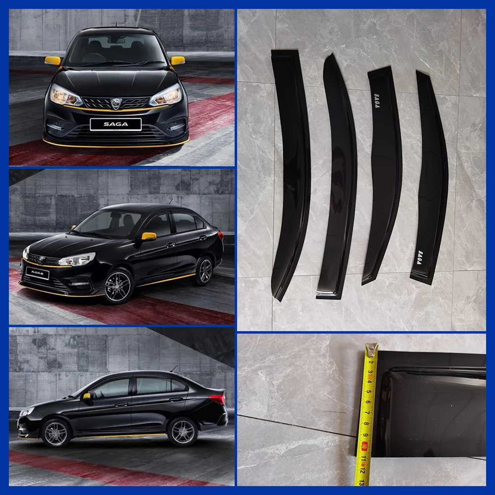 4 Pieces ABS Plastic Car Rain Guard Side Windows Sun Visor door visor For Proton 16 Saga