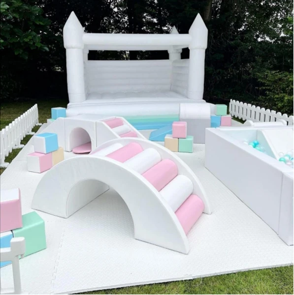 commercial mall soft play ball pit white inflatable soft play zone role play party room castle