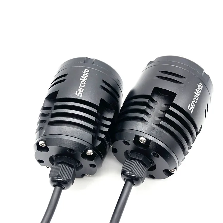 Sercomoto  led motorcycle headlight 25W motorcycle led projector light u7 led with colorful angel eyes for universal motor