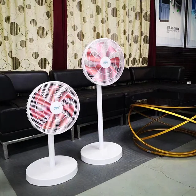 14 inch portable electric smart WiFi control 12v DC rechargeable standing fan with storage chair