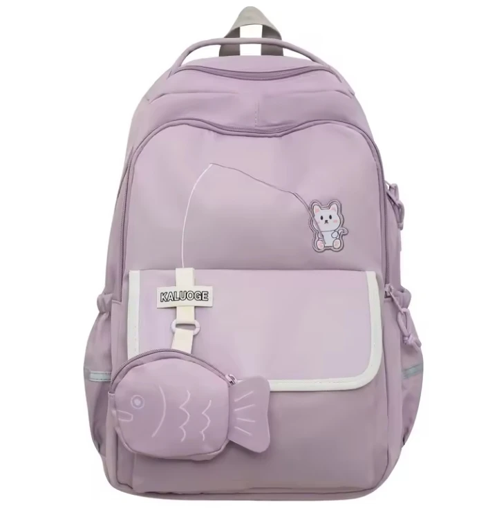 2024 Cute Color 600 D Polyester Full Printing School Backpack for Middle School Students and Children