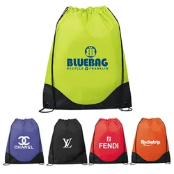 Promotional  High Quality Custom 210D Polyester Drawstring Backpack, Sport Polyester Drawstring Bag