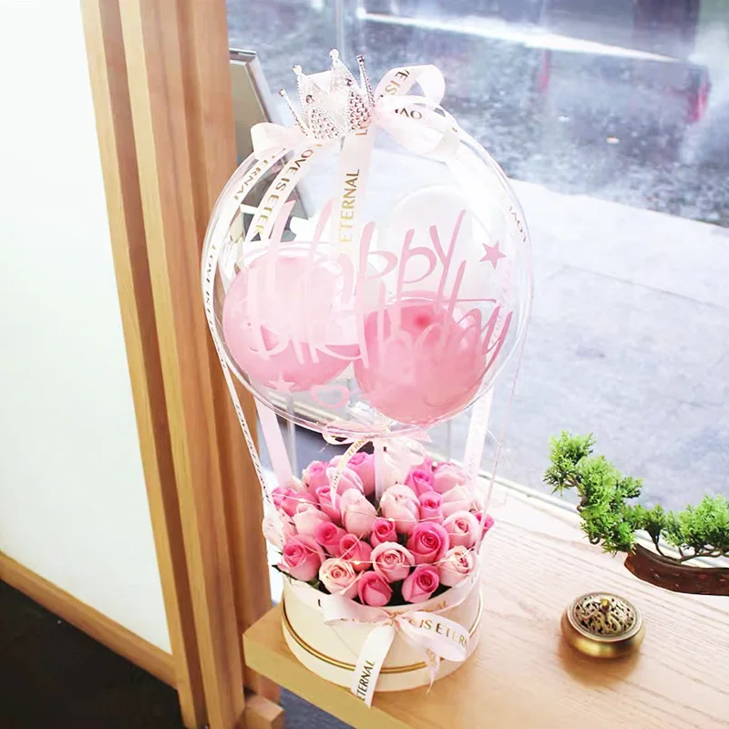 Flower BOBO Balloon Bouquet Bobo Balloon Flower Basket For Birthday Balloon Bouquet