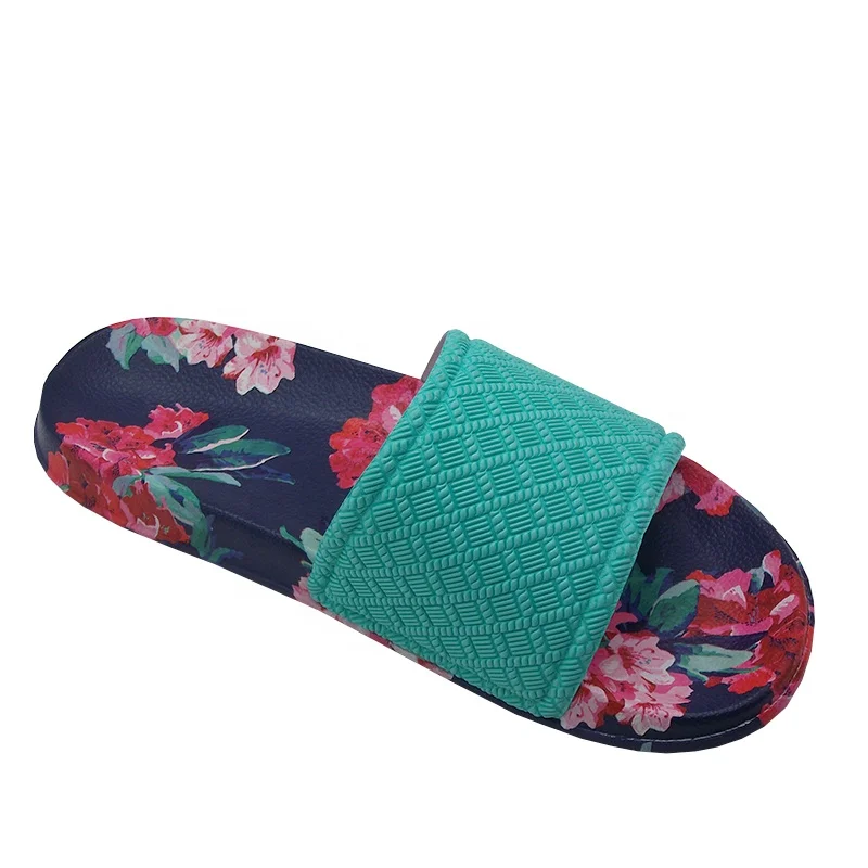 Camellia pattern printing midsole beautiful young girls style moden durable non-slip summer slides slippers