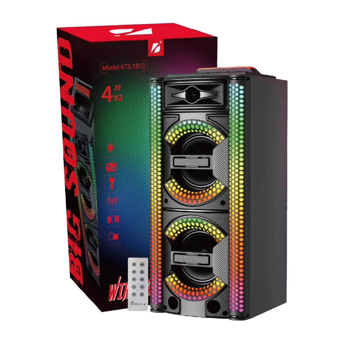 Rechargeable Handle Parti Box Band Full Vintages Kts Outdoor Boombox Subwoofer Speaker Portable Mini Radio Wireless Microphones