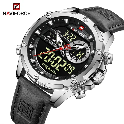 NAVIFORCE 9208 SBB Wholesale Quartz Chronograph Casual Men Watch Stainless Steel Waterproof Date Male Clock Relogio Masculino