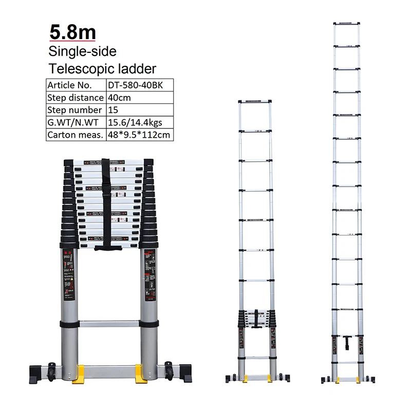 Portable Folding Aluminium Alloy Ladder Double Extension Collapsible One Side Step Telesteps Telescopic Design for Attic Use