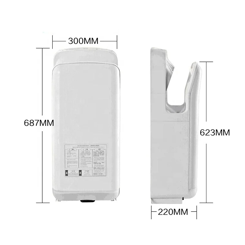 Commercial Bathroom High Speed Wall Mounted Fast Dry Double Side Infrared Sensor Touchless Electric Automatic Jet Hand dryers