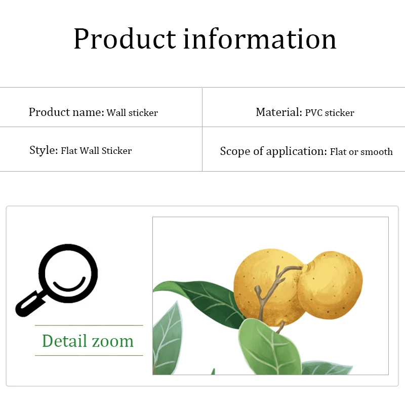 Fresh Green Plant Design Wall Painting Sofa Bedroom Background Decoration Stickers Banana Tree Lemon Wall Sticker