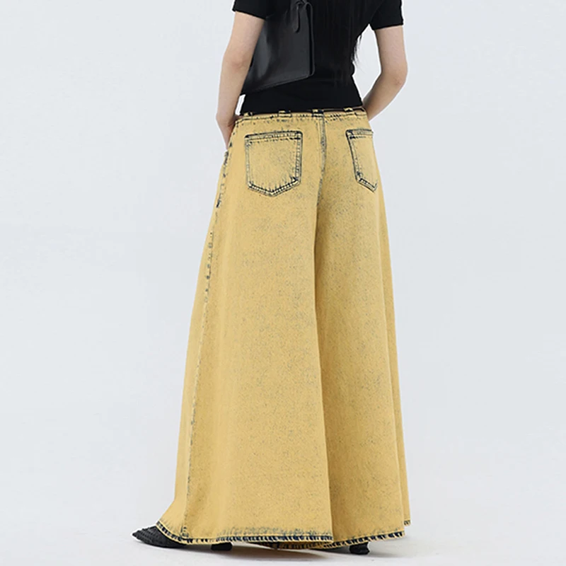 TWOTWINSTYLE Casual Low Waist Solid Color Loose Denim Wide Leg Jeans For Women 2023