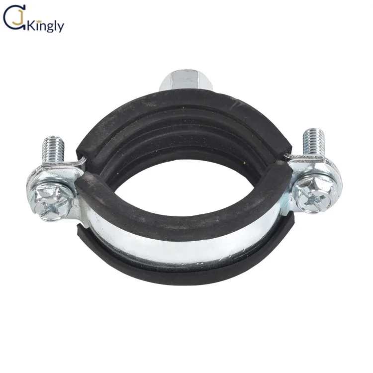 Wholesale high quality 73 -78 mm steel electro galvanized anti seismic pipe tube clamps rubber pipe clamp