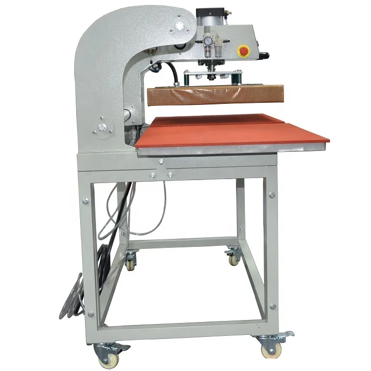 High quality up slide pneumatic double station heat press machine with horizontal table