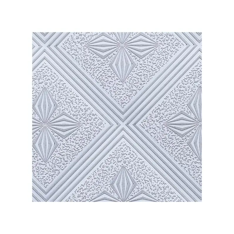 New Design Embossed PVC Gypsum Ceiling Tiles White Paint Embossing Gypsum board ceiling instead of Mineral Wool Ceiling