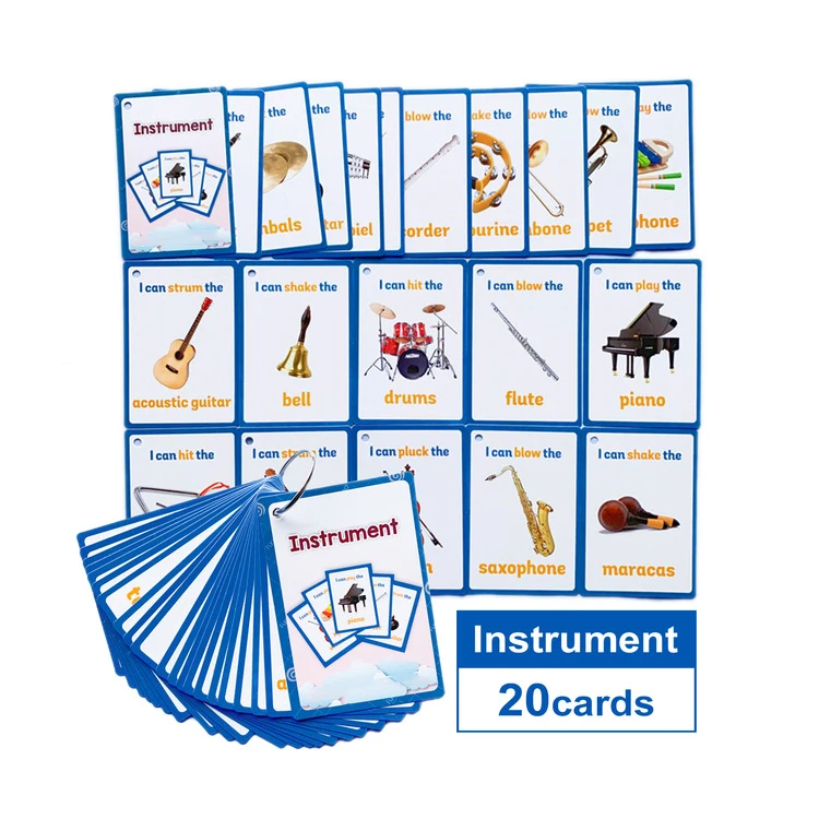 Custom Printed Card Baby Animal Standard Educational Learning Flash Card