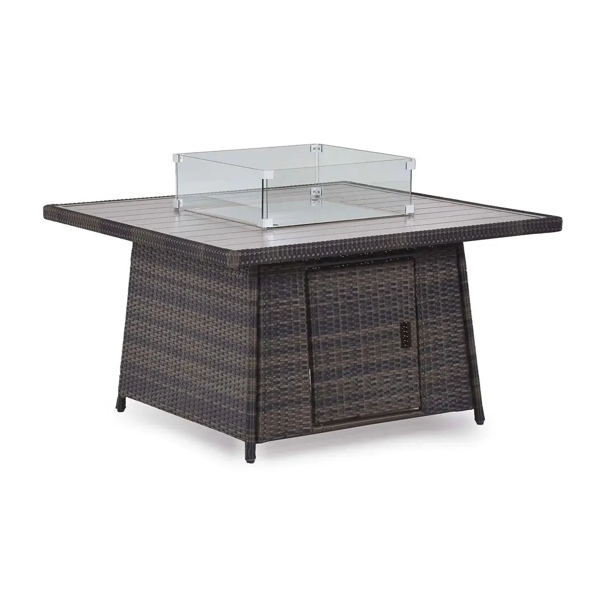 Garden Factory Direct Florida L Shape Corner Sofa Rattan BBQ Furniture Set with Aluminium Barbecue table