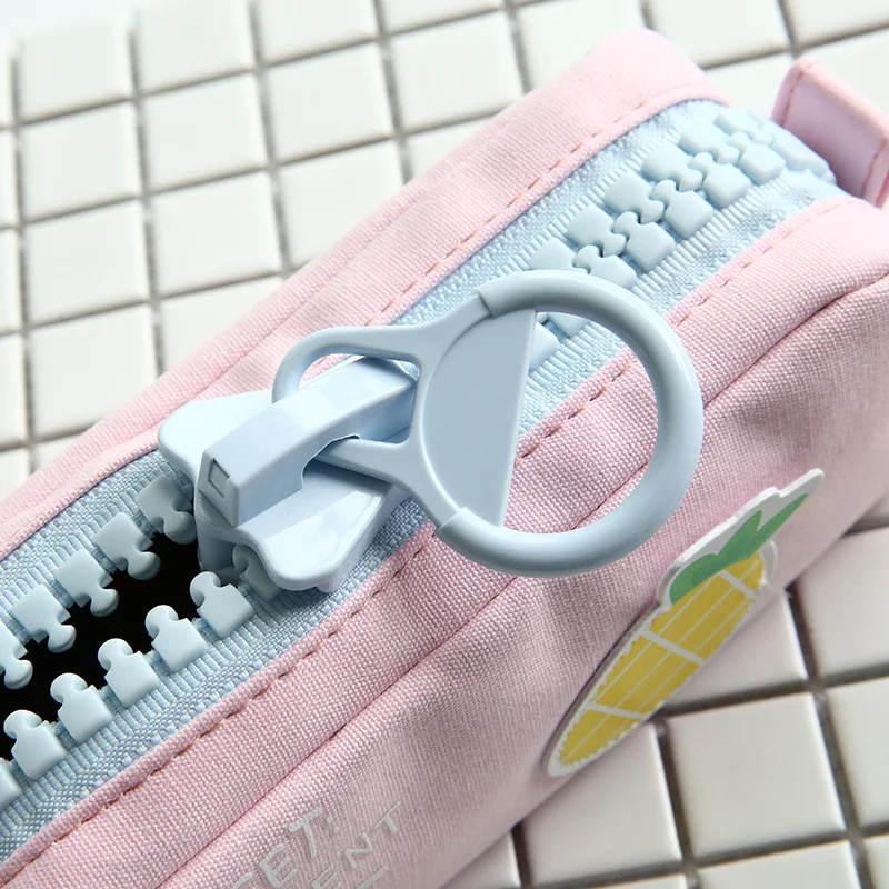 Fruit Pencil Case Cute Korean School Pencil Case for Boys Girls Large Big Zipper Pen Bag Box Stationery Pouch