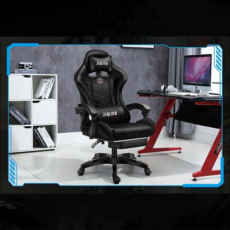 
Silla Gamer Adjustable Hotel Office Nylon Computer Footrest Leather Racing Cheap gaming chair gamer With Light 