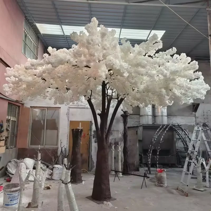 Large Artificial Cherry Blossom Tree Faux Sakura Tree Fake Big Peach Blossom Tree for indoor Wedding Romantic Decoration