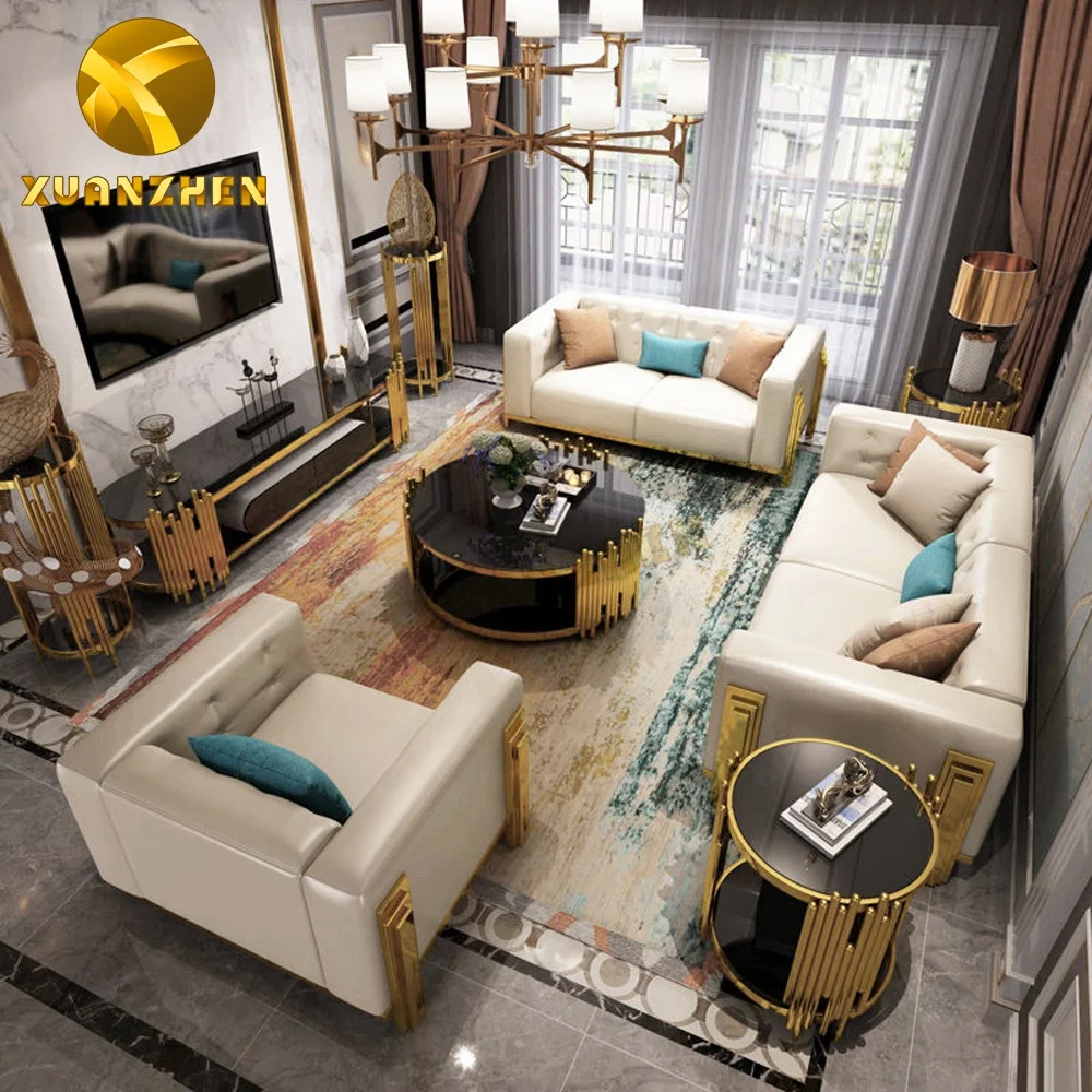 Home furniture living room sets stainless steel tv unit cabinets luxury modern glass tv stands with drawer