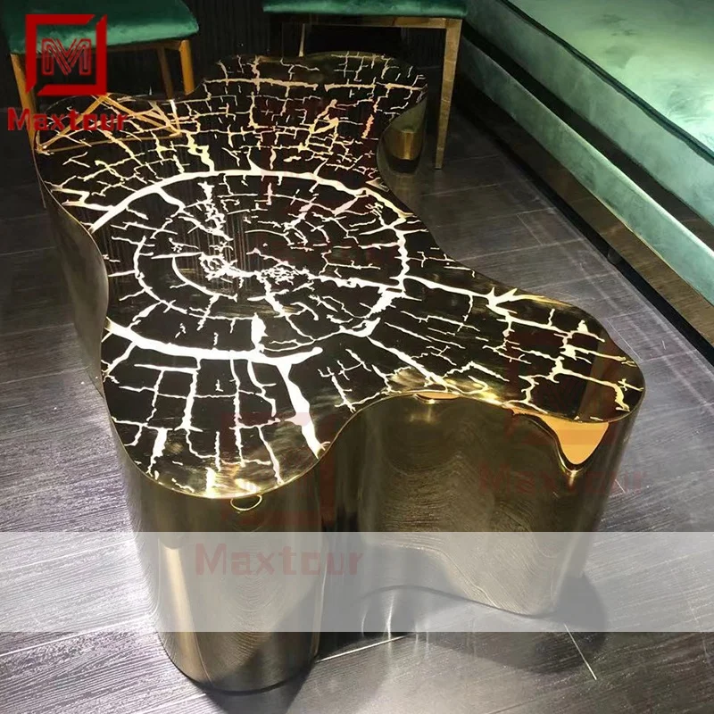 Luxurious Golden tree shape stainless steel coffee table for sale