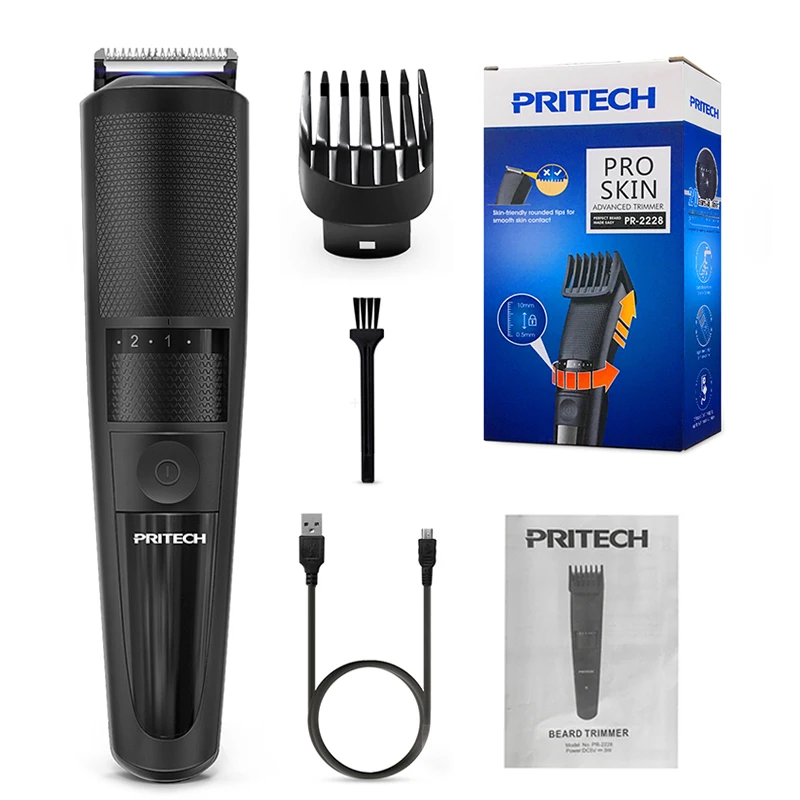 PRITECH USB Rechargeable Professional Hair Trimmer Cordless Beard Trimmer Electric Hair Clipper for Men