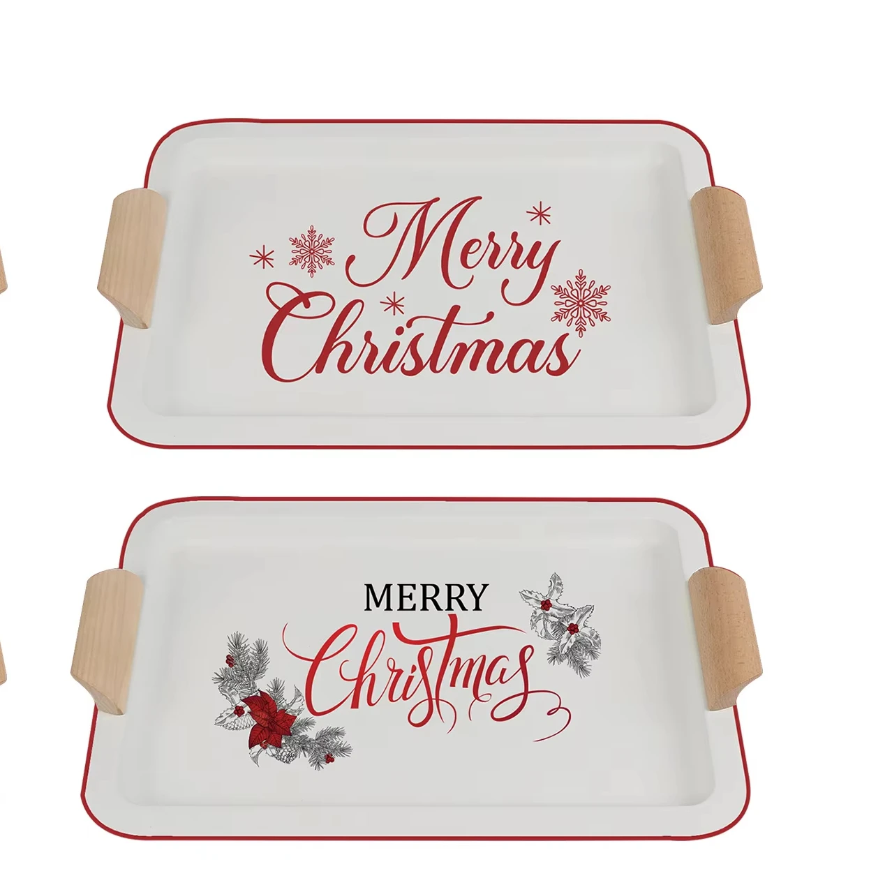 Sheri Atmosphere Christmas Ceramic Plate Rice Bowl Salad Bowl Dessert Plate 2024 New Style