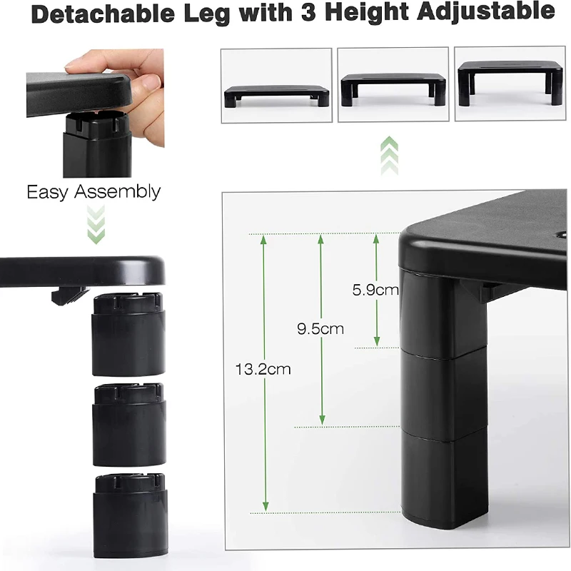 Home Office Monitor Stand Laptop Stand for Desk Height Adjustable Drawer Computer Stand Cellphone Holder Studio Monitor Riser