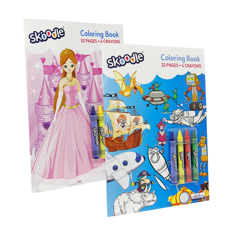 For Children Adult  With 4 Color Crayons Custom A4 5 Toddler Painting Drawing Coloring Book set