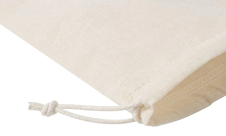 Recycled Customized Gift Canvas Cotton Double String Handbag Shoe Dust Drawstring Bags with Logo