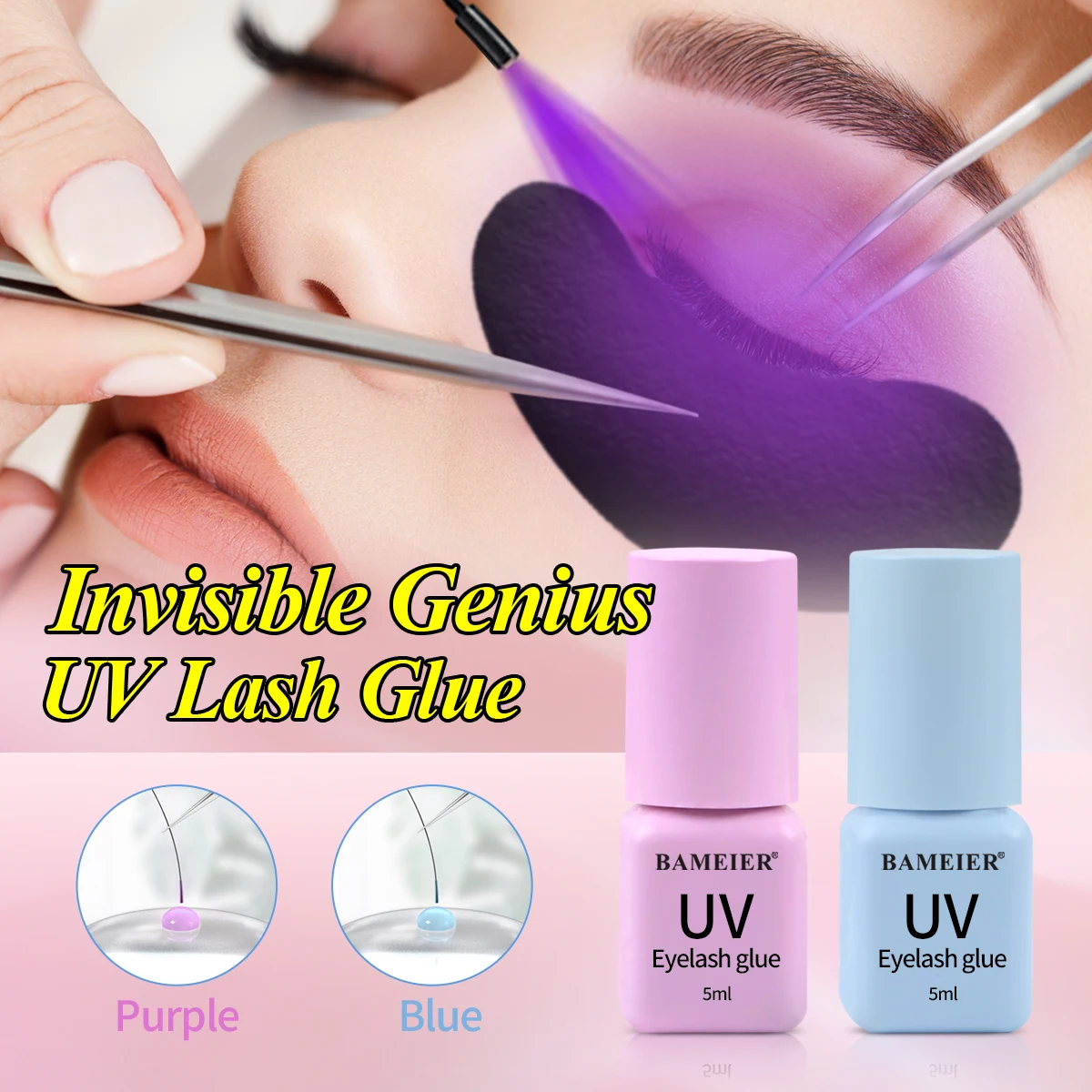 Fast Drying Waterproof UV Lash Extension Glue 0.5 Sec UV Eyelash Extension Glue