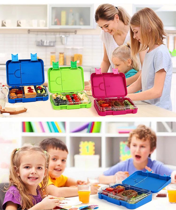 Aohea New Trend 4/6 Dividers for School Design Kids School Plastic Lunch Bento Boxes for Children